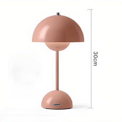 Adonis rechargeable table lamp for home decor, bedroom lighting, office lighting, accent lighting. USB-C charger included. Pink color. 30cm height measurement.