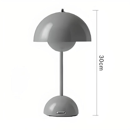 Adonis rechargeable table lamp for home decor, bedroom lighting, office lighting, accent lighting. USB-C charger included. Gray color. 30cm height measurement.