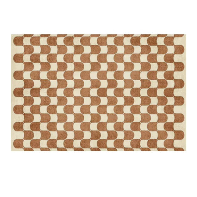 Almaden area rug for living room, dining room, bedroom, office or study. Rug with burnt orange patterns to enhance modern home decor.