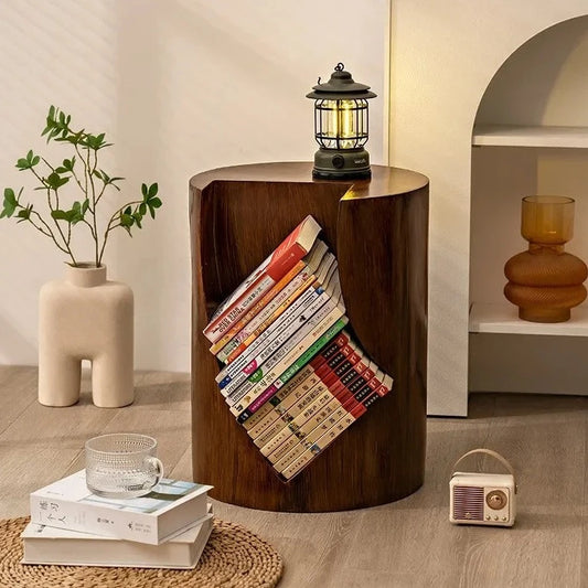 Front view of Amari side table, accent table, bookshelf