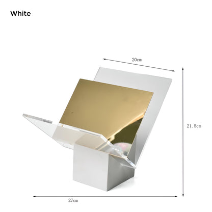 Measurements for Astra magazine holder in color white.