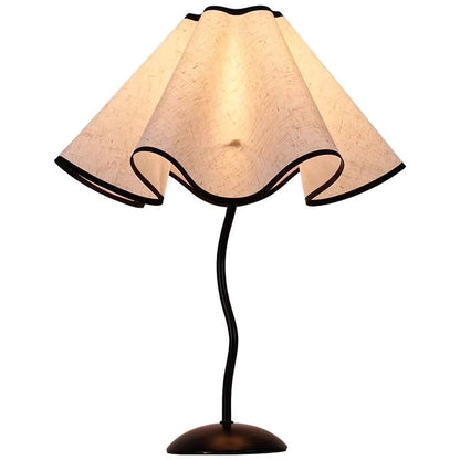 Dulcie table lamp home decor. Metal stem, floral umbrella lamp.