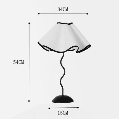 Dulcie table lamp home decor. Metal stem, floral umbrella lamp.