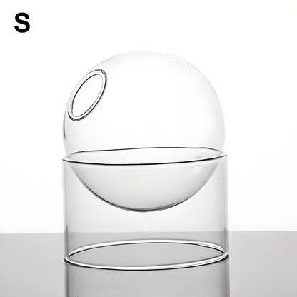 Eterna glass ball vase for flowers or decor. Small Size. Clear Color.