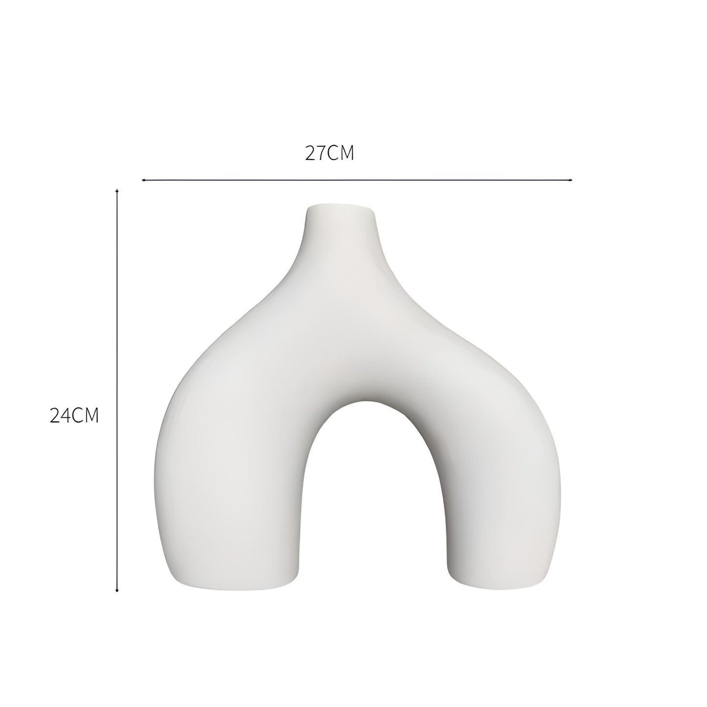 Elodie ceramic vase home decor white color, large size measuremnts