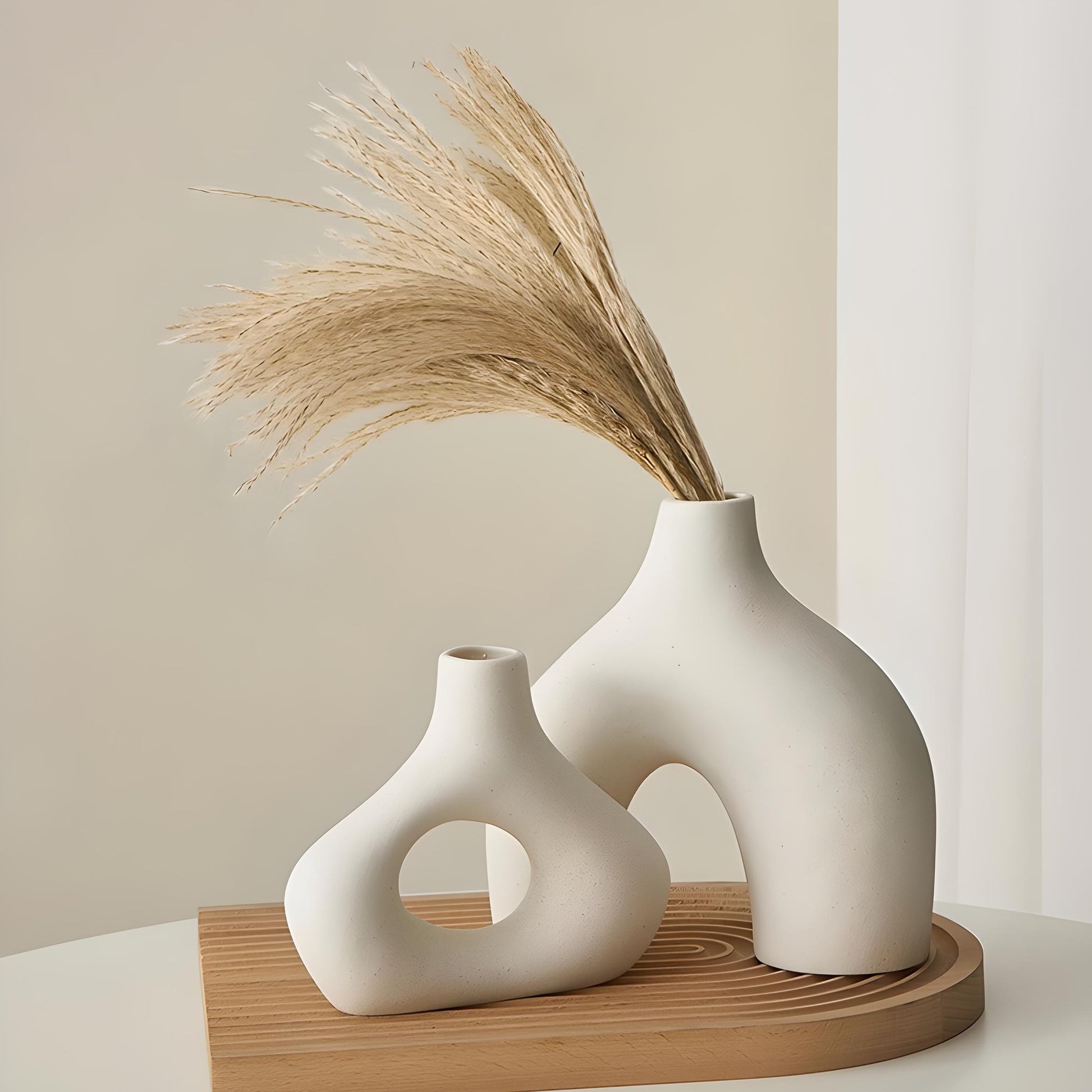 Elodie ceramic vase home decor white color, small size, large size