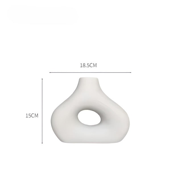 Elodie ceramic vase home decor white color small size measurements