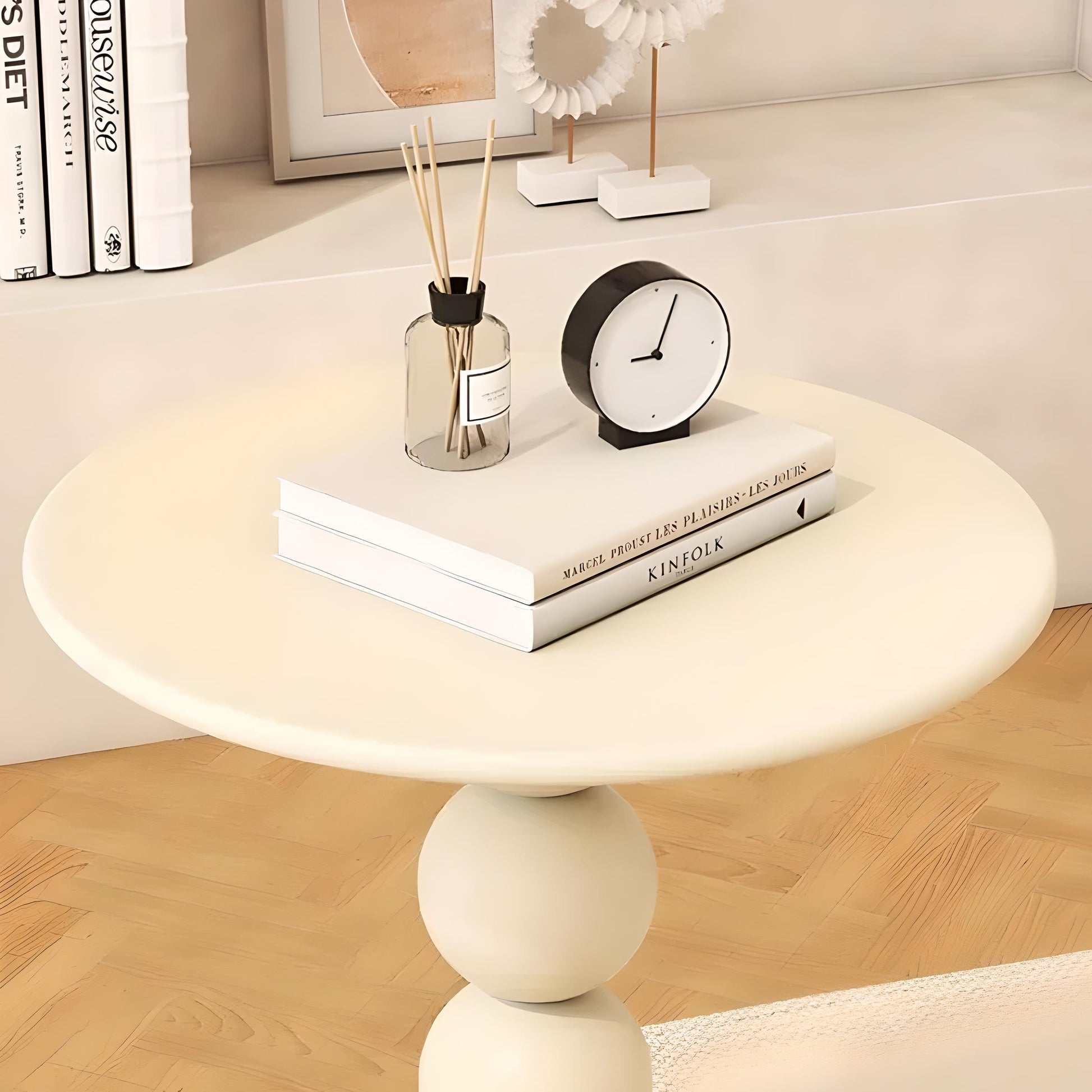 Ender side table living room home decor top view white color