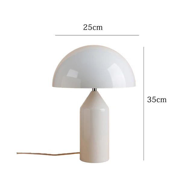 Hayes mushroom lamp measurements white color