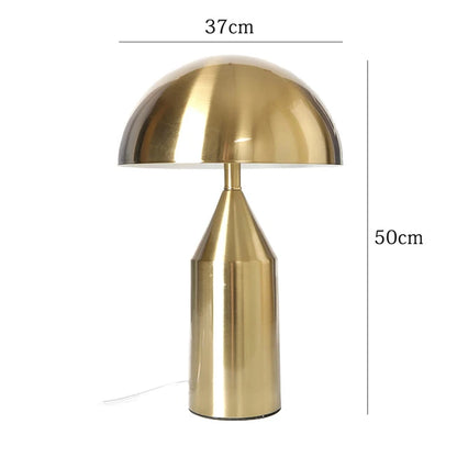 Hayes mushroom lamp measurements gold color