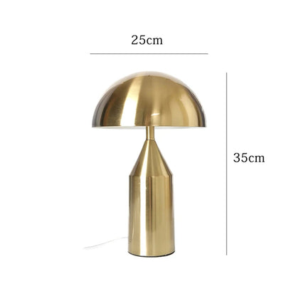 Hayes mushroom lamp measurements gold color