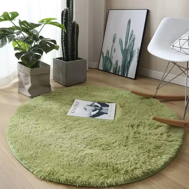 Laurel throw rug green color