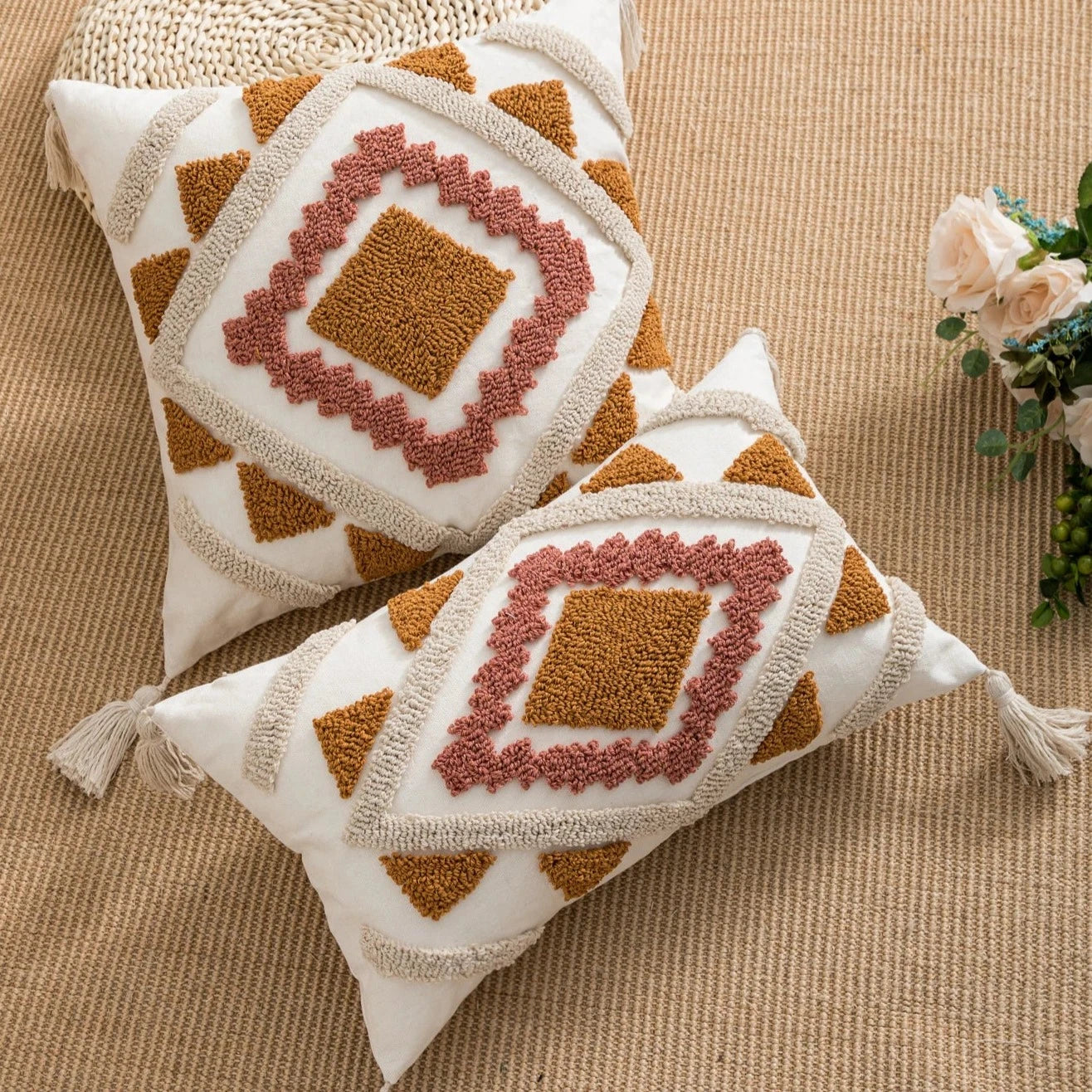 Milisia couch pillow covers two sizes orange color