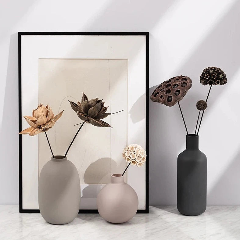 Noe vase home decor three sizes with blooms