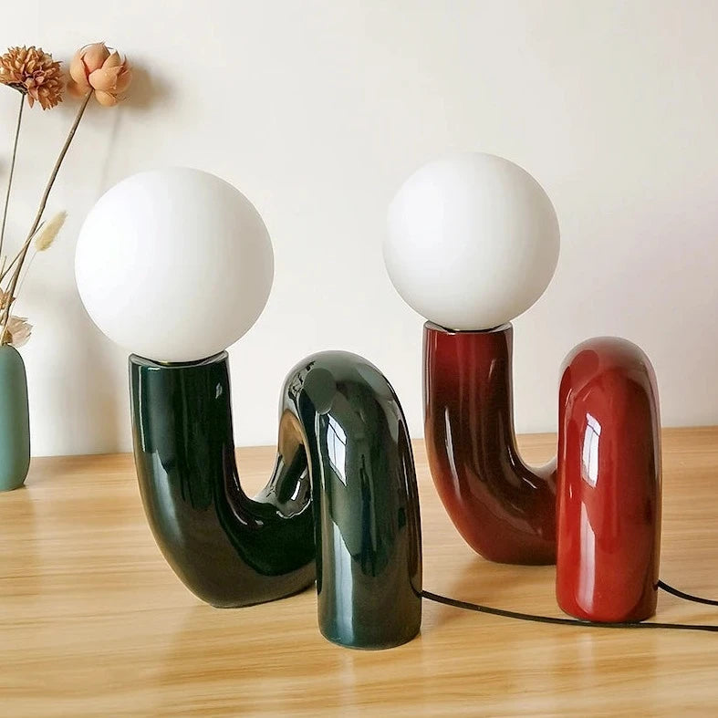 Novum bedside lamp green color red color