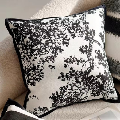 Ozias throw pillow cover for accent pillows and home decor. Classic black and white colors and patterns.