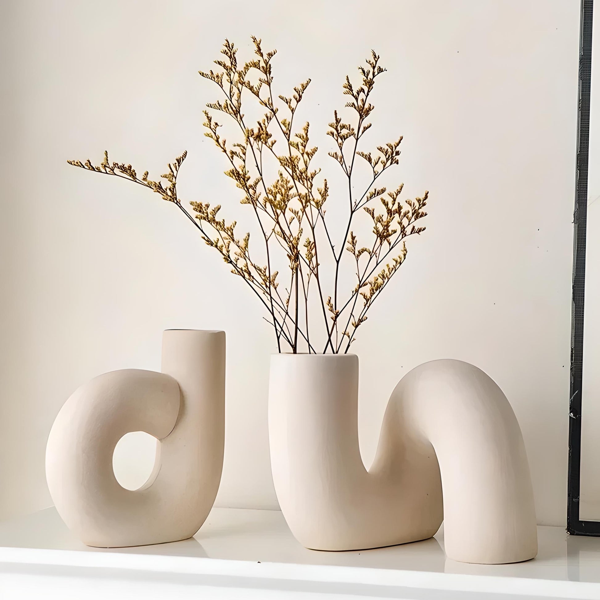 Oninda vase home decor. Beige color, two styles