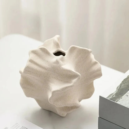 Ora vase home decor top view cream color