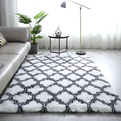 Statler area rug for modern, Nordic, and Scandinavian home decor. Fluffy and soft area rug with foam core. Available in various sizes for living room, dining room, bedroom, study, or office home decor.