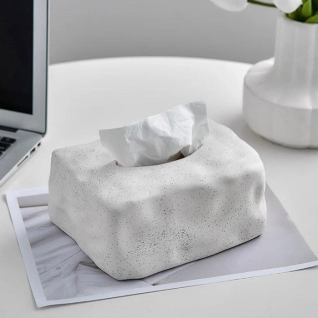 Sable tissue box facial tissue holder cream color