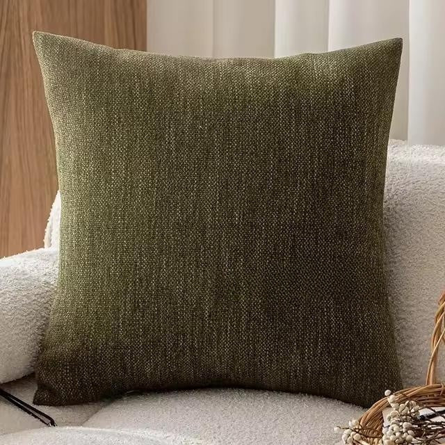 Upton Throw Pillow Cover for couch or sofa. Accent pillows for home decor. Green color with black border. Cream color with black border.